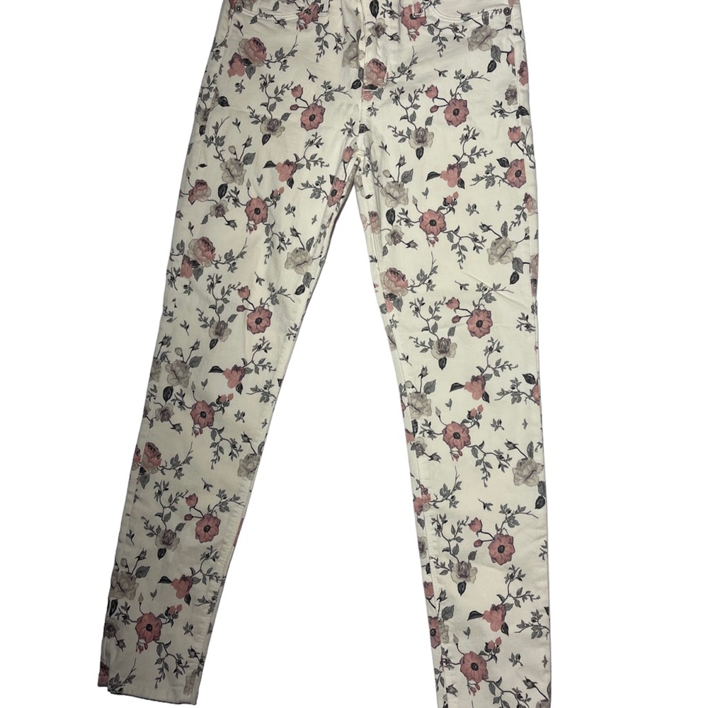 Hudson Nicro Midrise jeans. Size 28. White with flowery print
